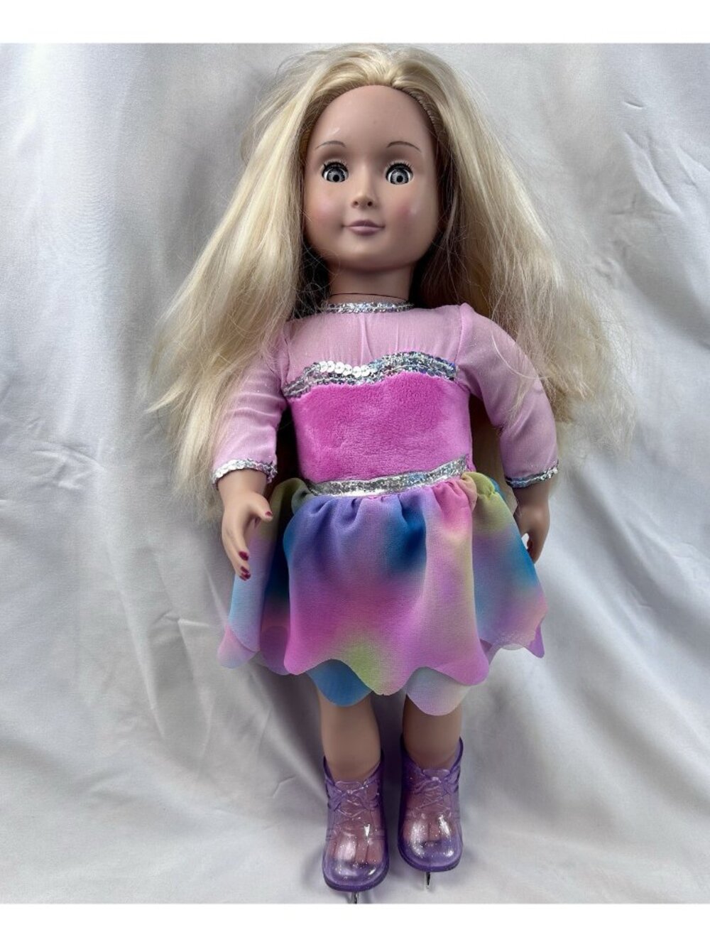 Our Generation 18-inch Doll Blonde, Brown Eyes with Skating Outfit by Battat